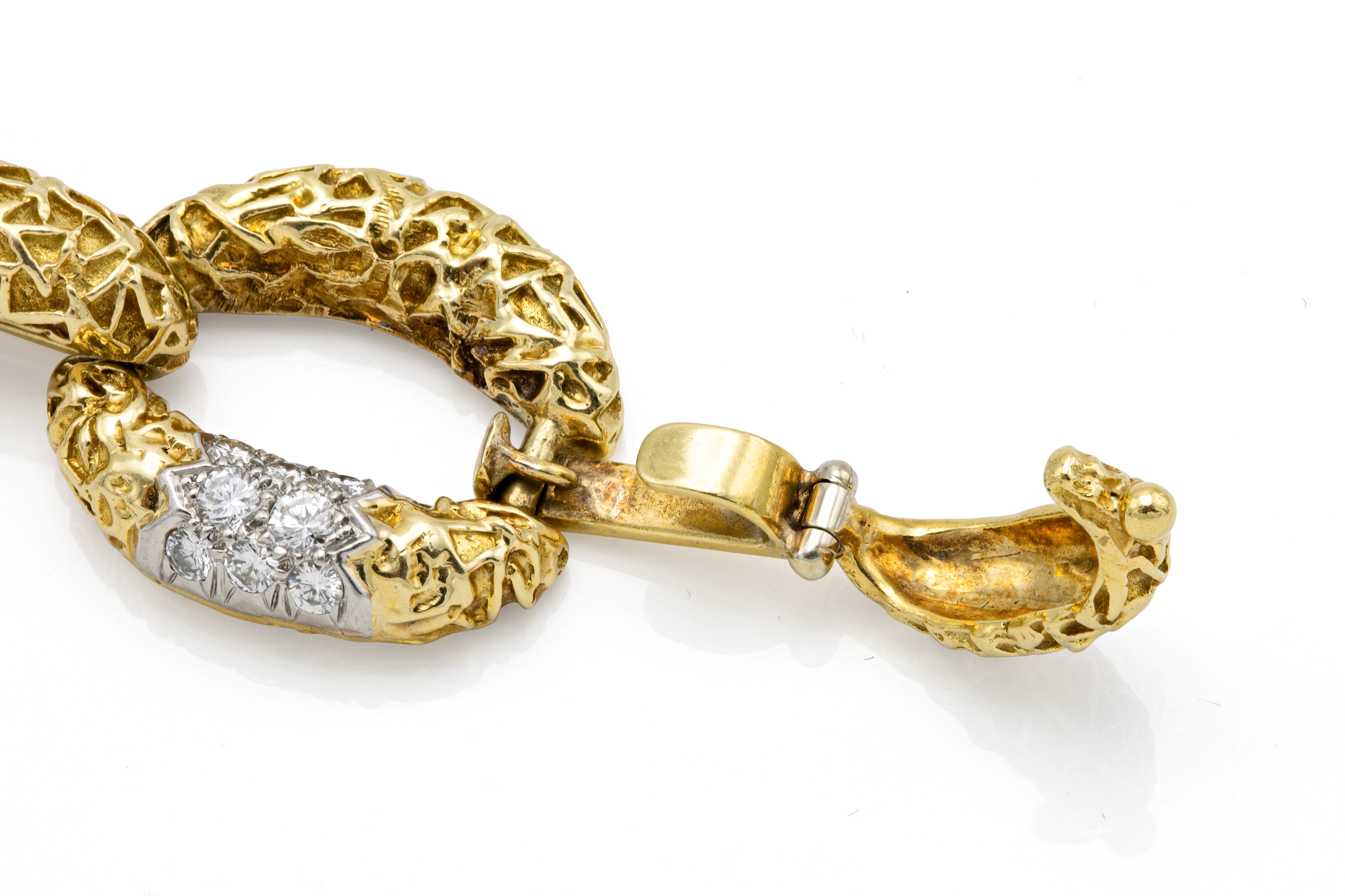 Van Cleef & Arpels Two-Toned Link Bracelet with Diamonds