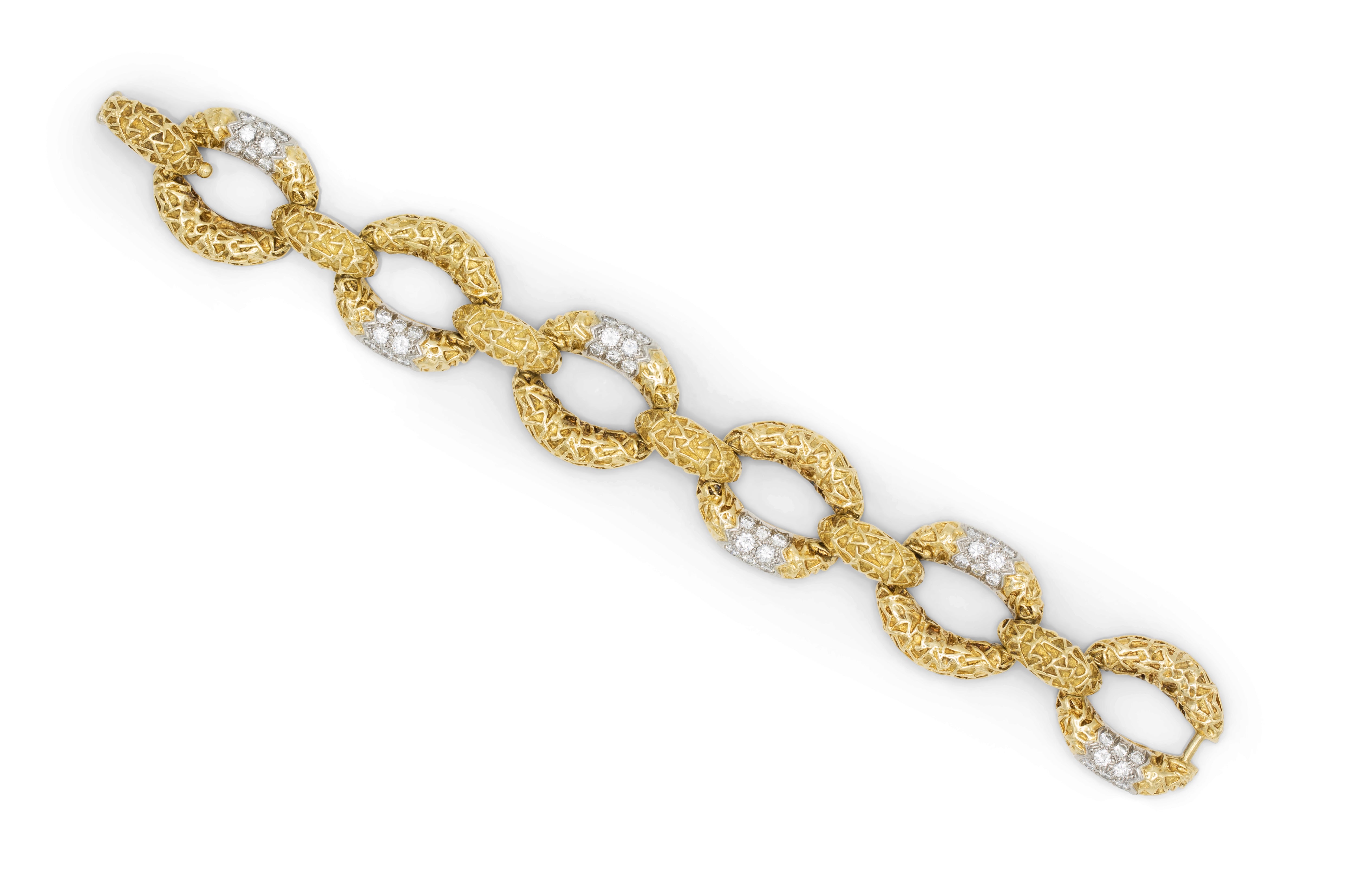 Van Cleef & Arpels Two-Toned Link Bracelet with Diamonds