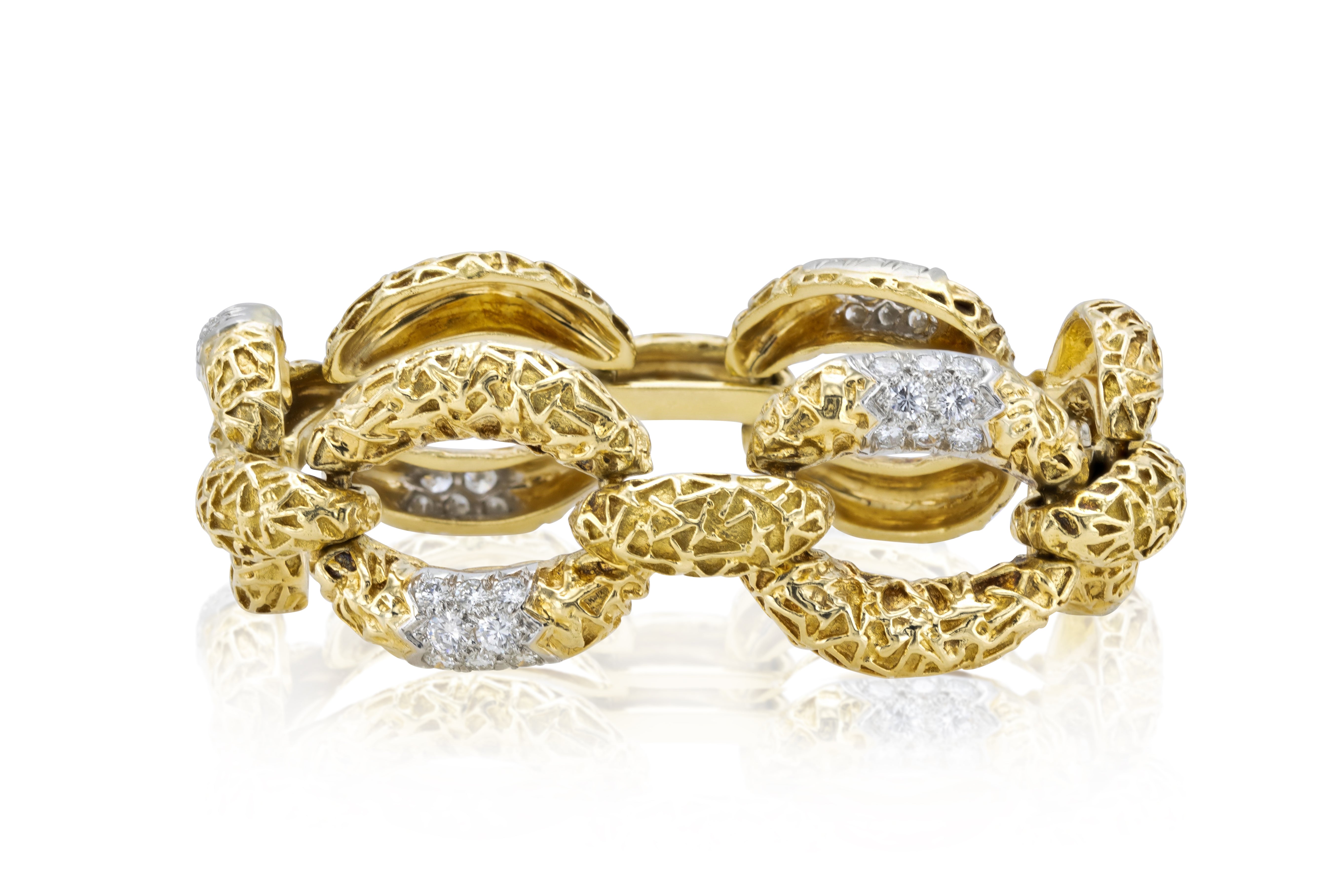 Van Cleef & Arpels Two-Toned Link Bracelet with Diamonds