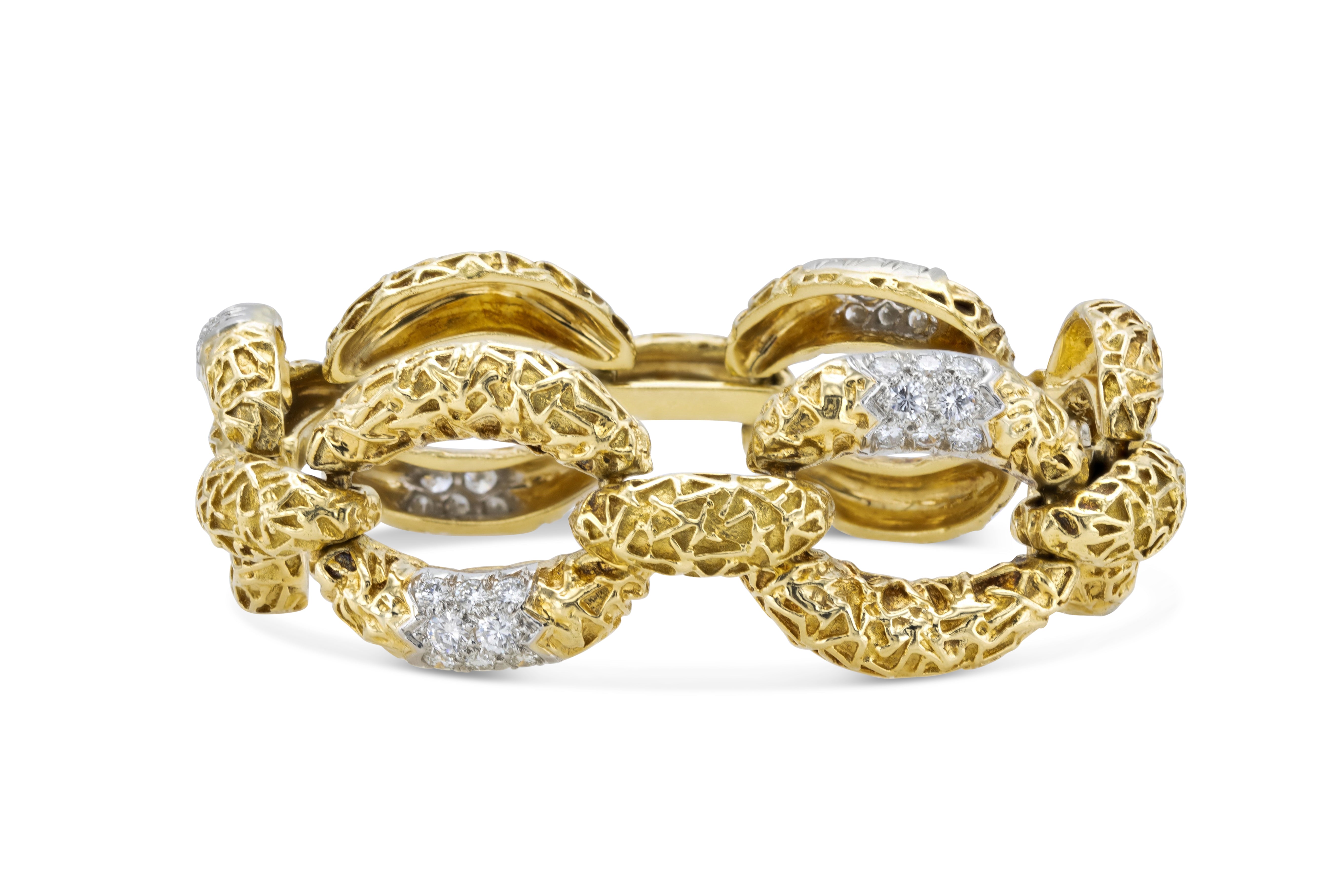Van Cleef & Arpels Two-Toned Link Bracelet with Diamonds