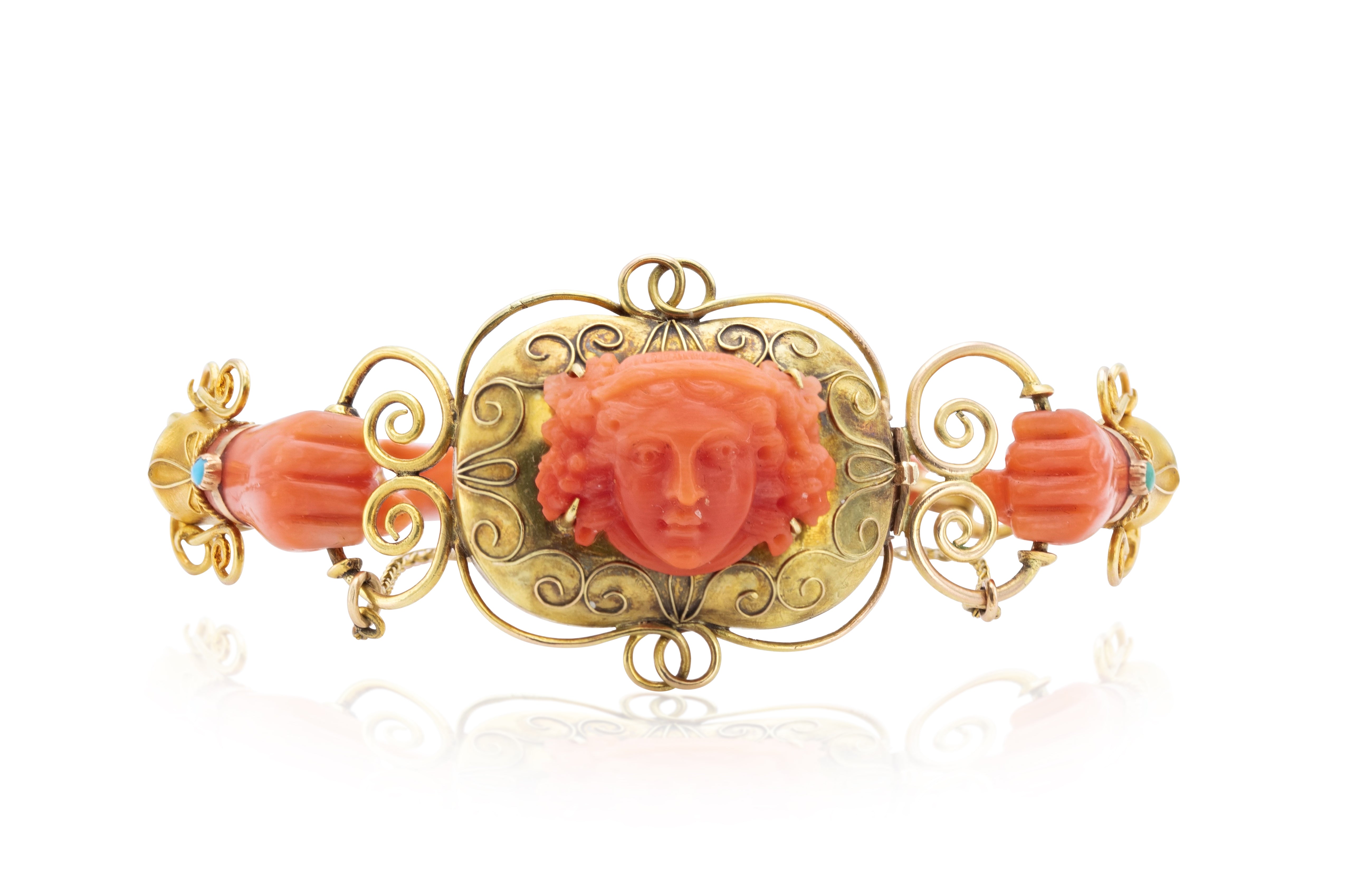 Victorian Carved Coral Bracelet
