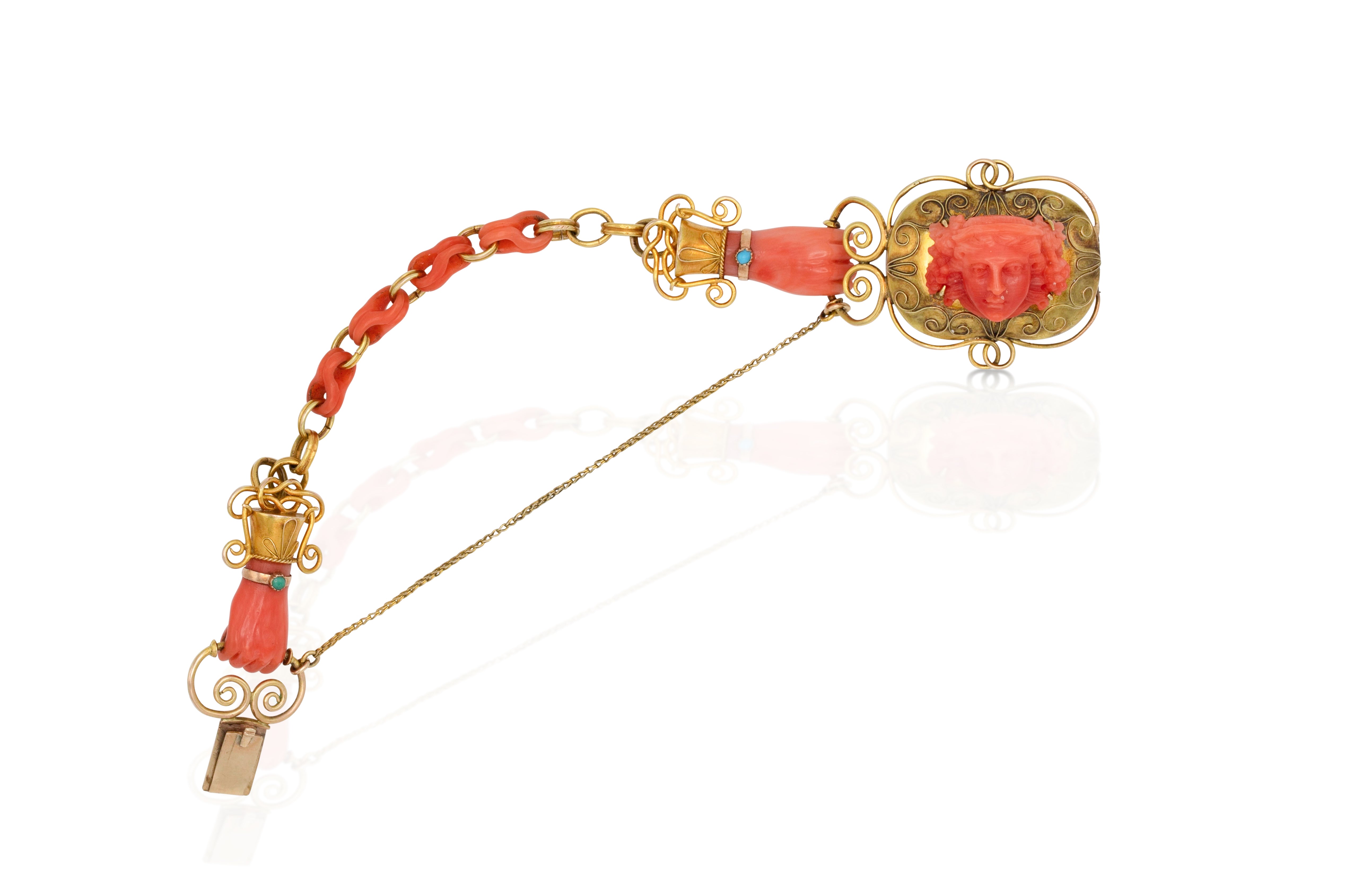 Victorian Carved Coral Bracelet