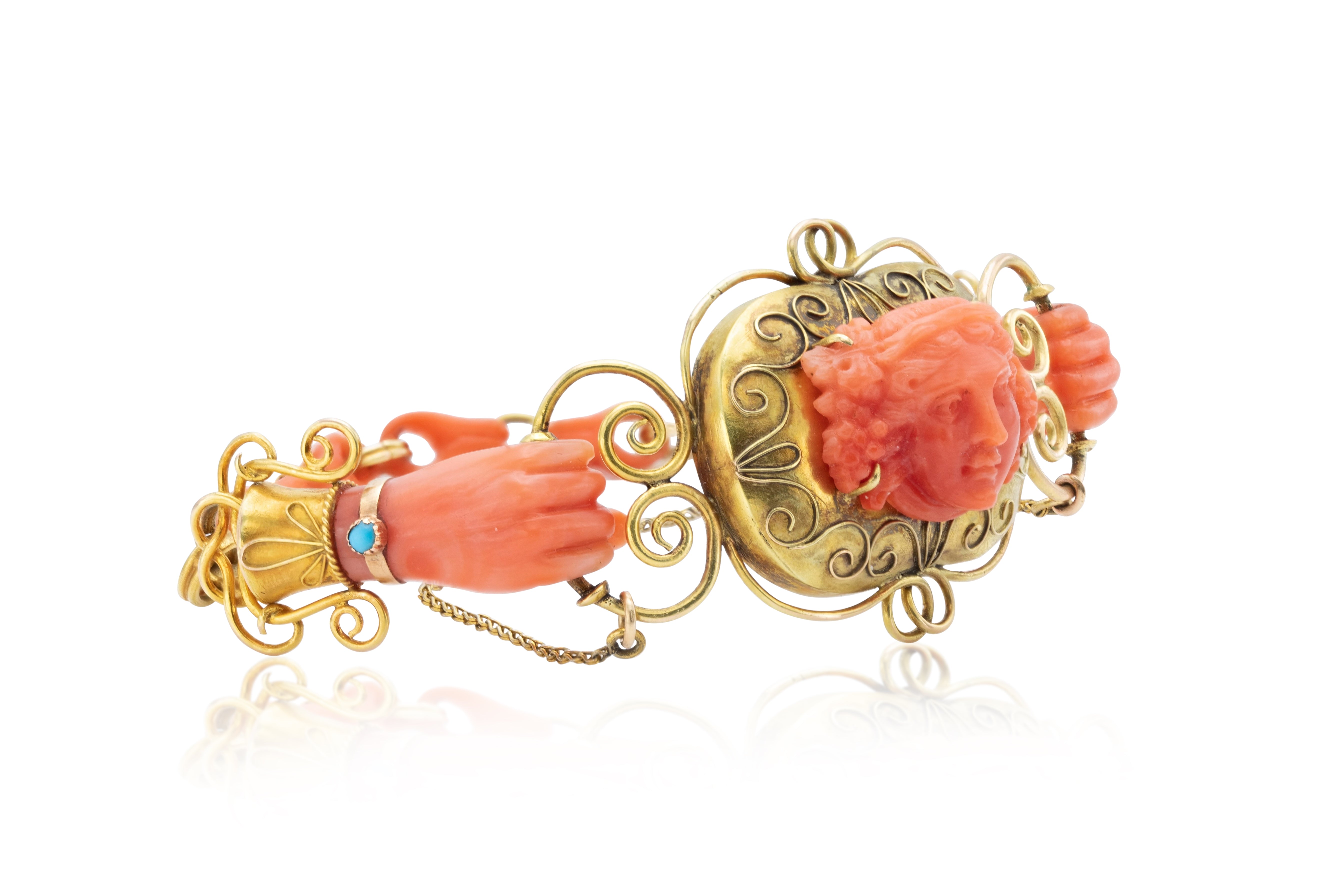 Victorian Carved Coral Bracelet