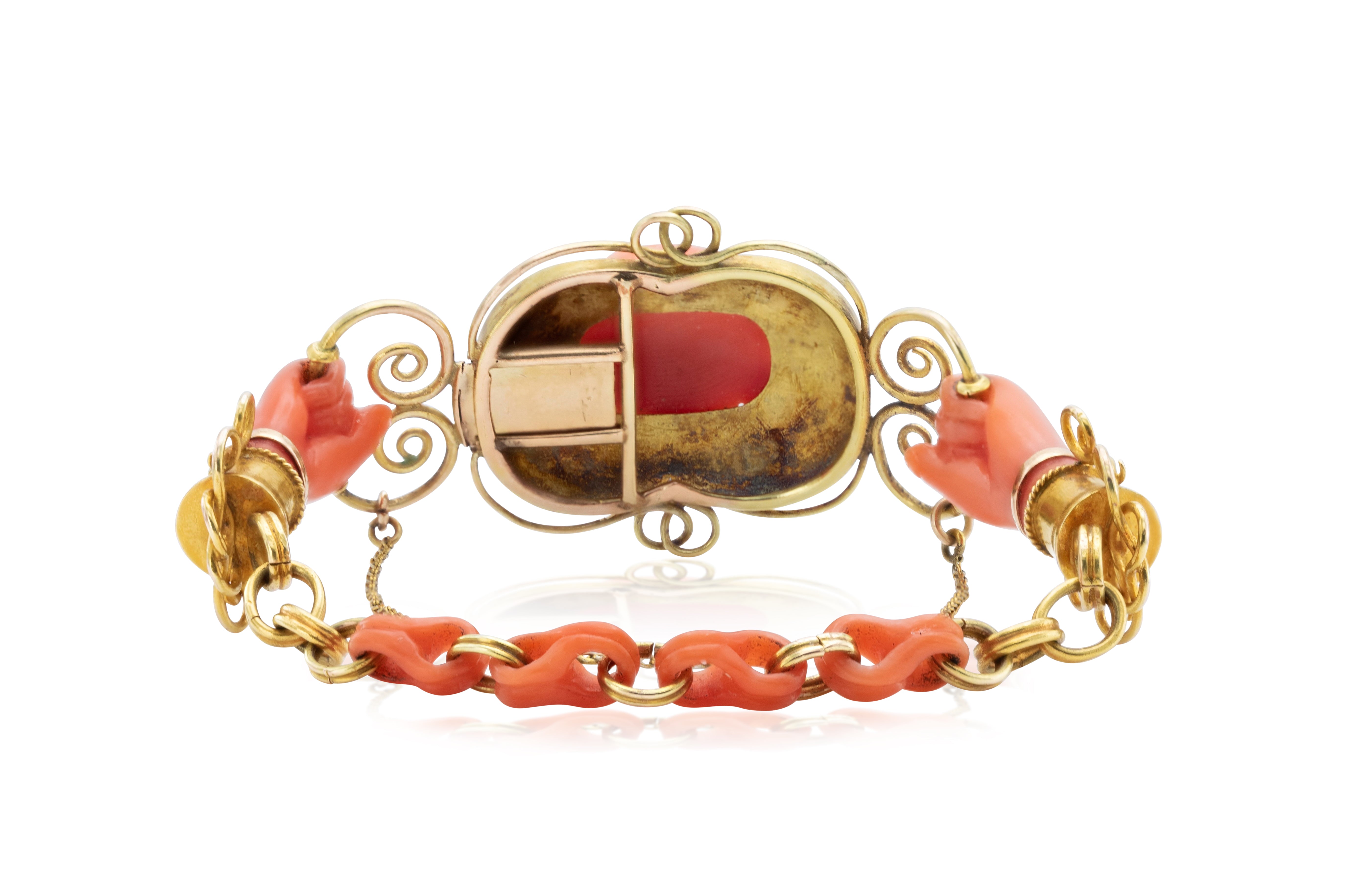 Victorian Carved Coral Bracelet