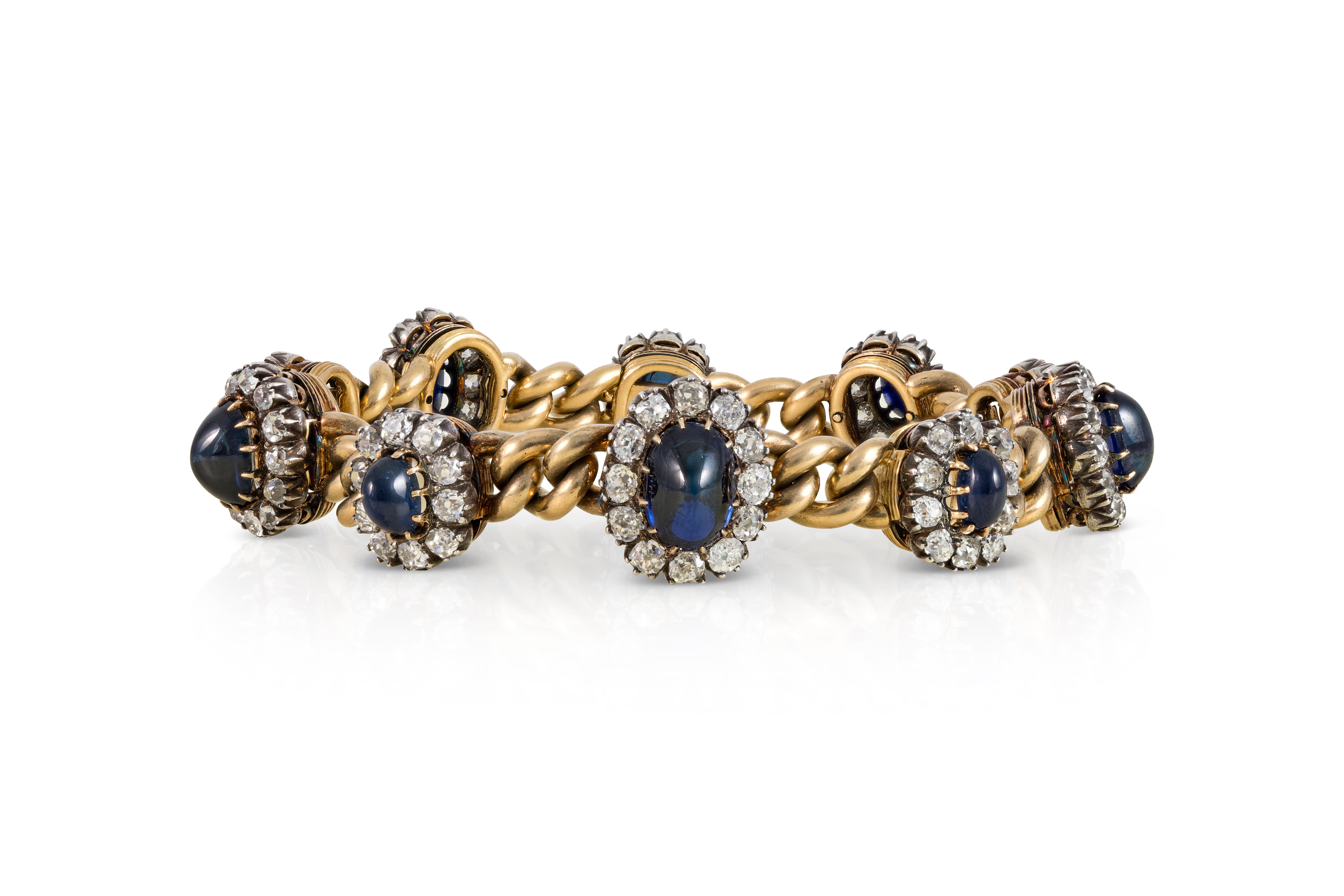 Russian Sapphire and Diamond Bracelet