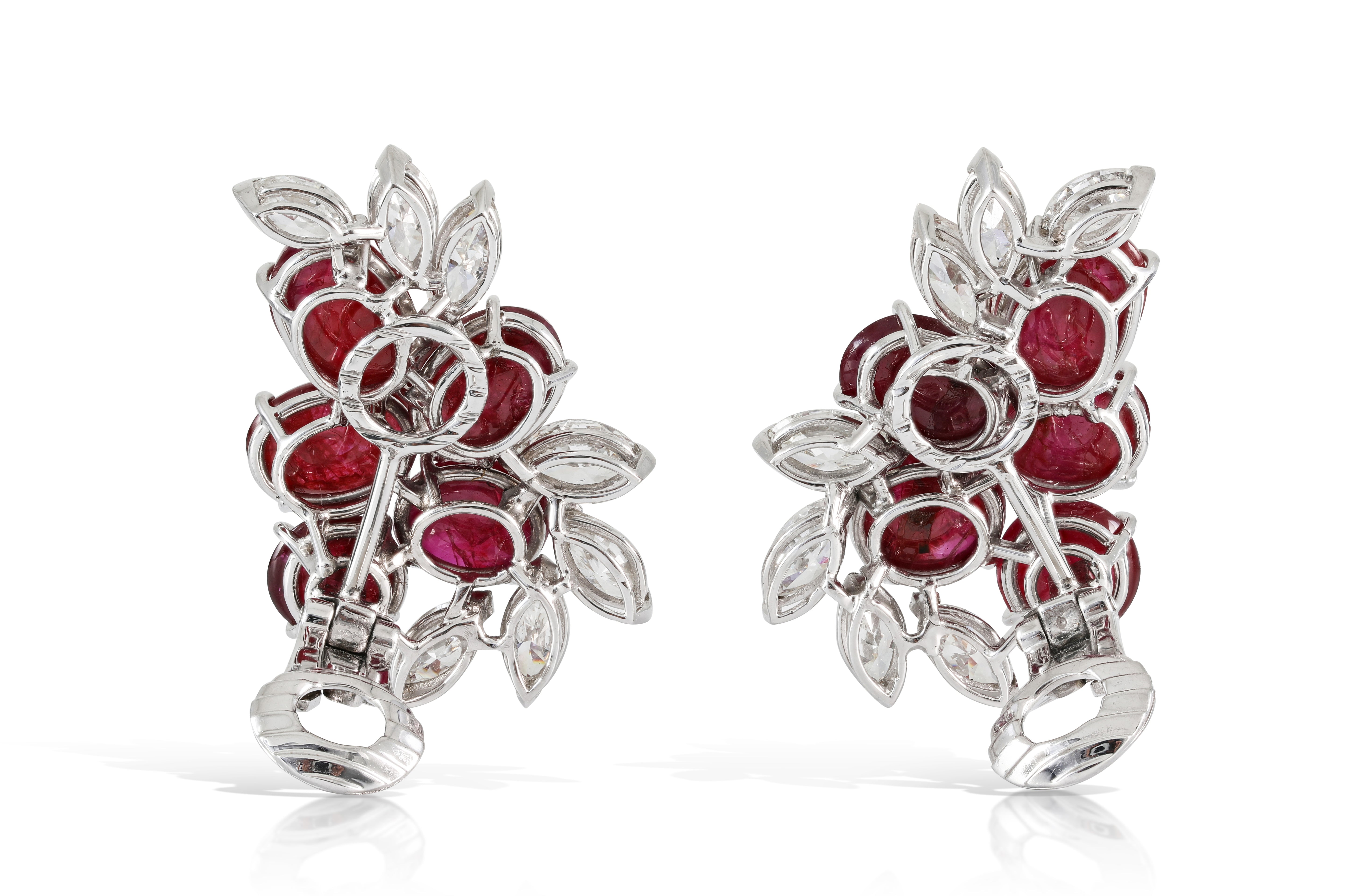 David Webb Ruby and Diamond Earrings