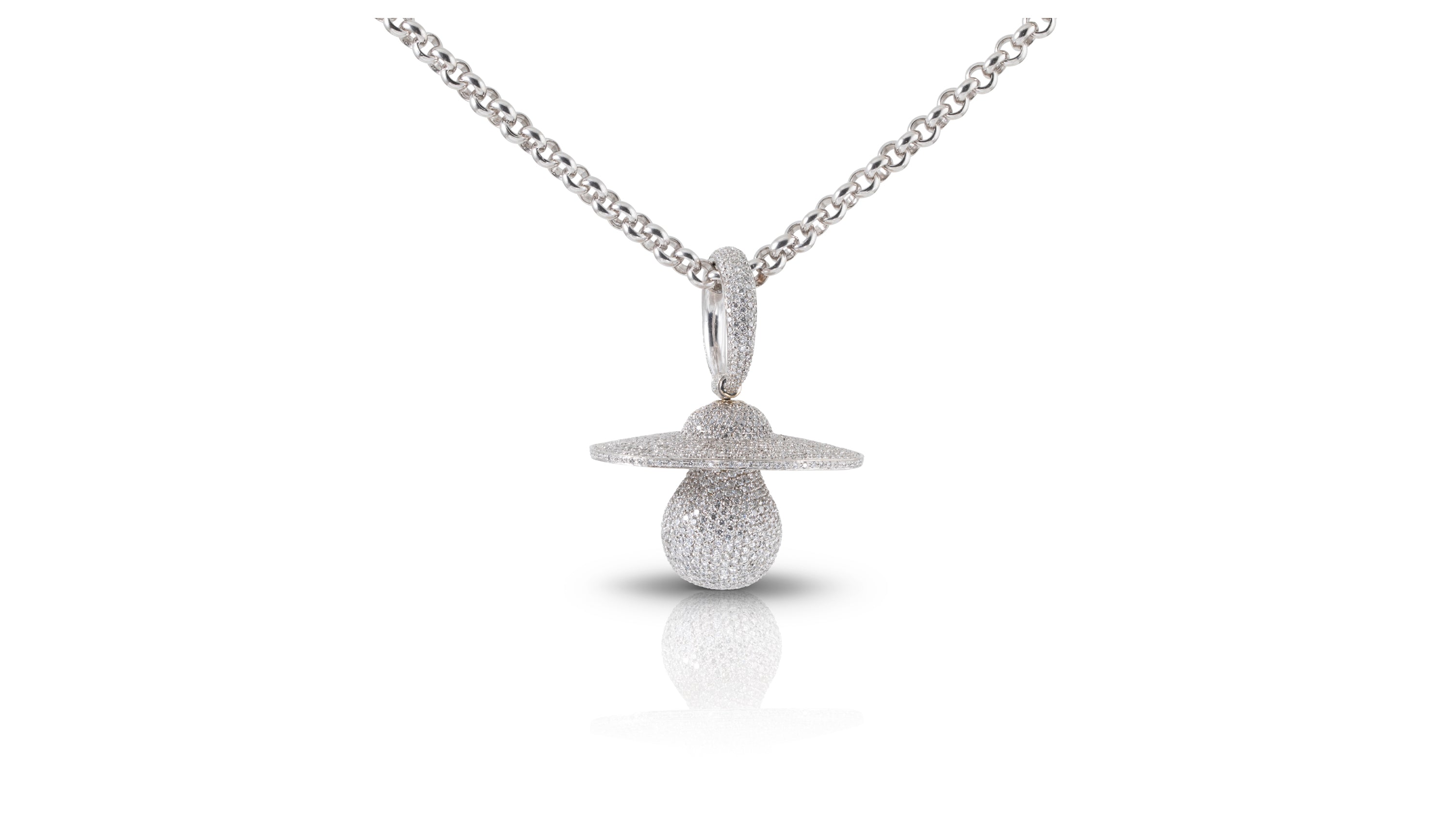 Diamond Pacifier Pendant with Chain