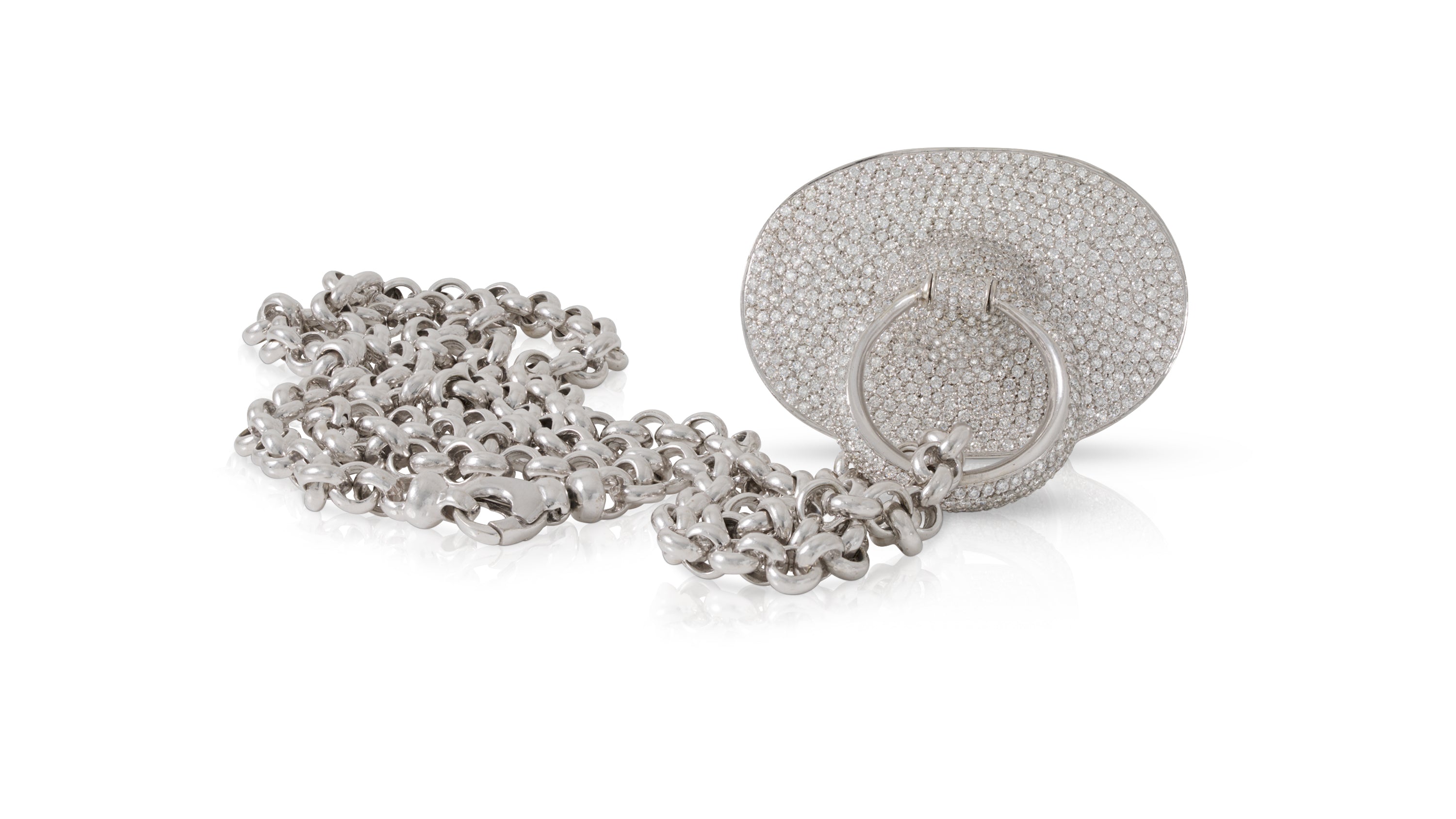 Diamond Pacifier Pendant with Chain