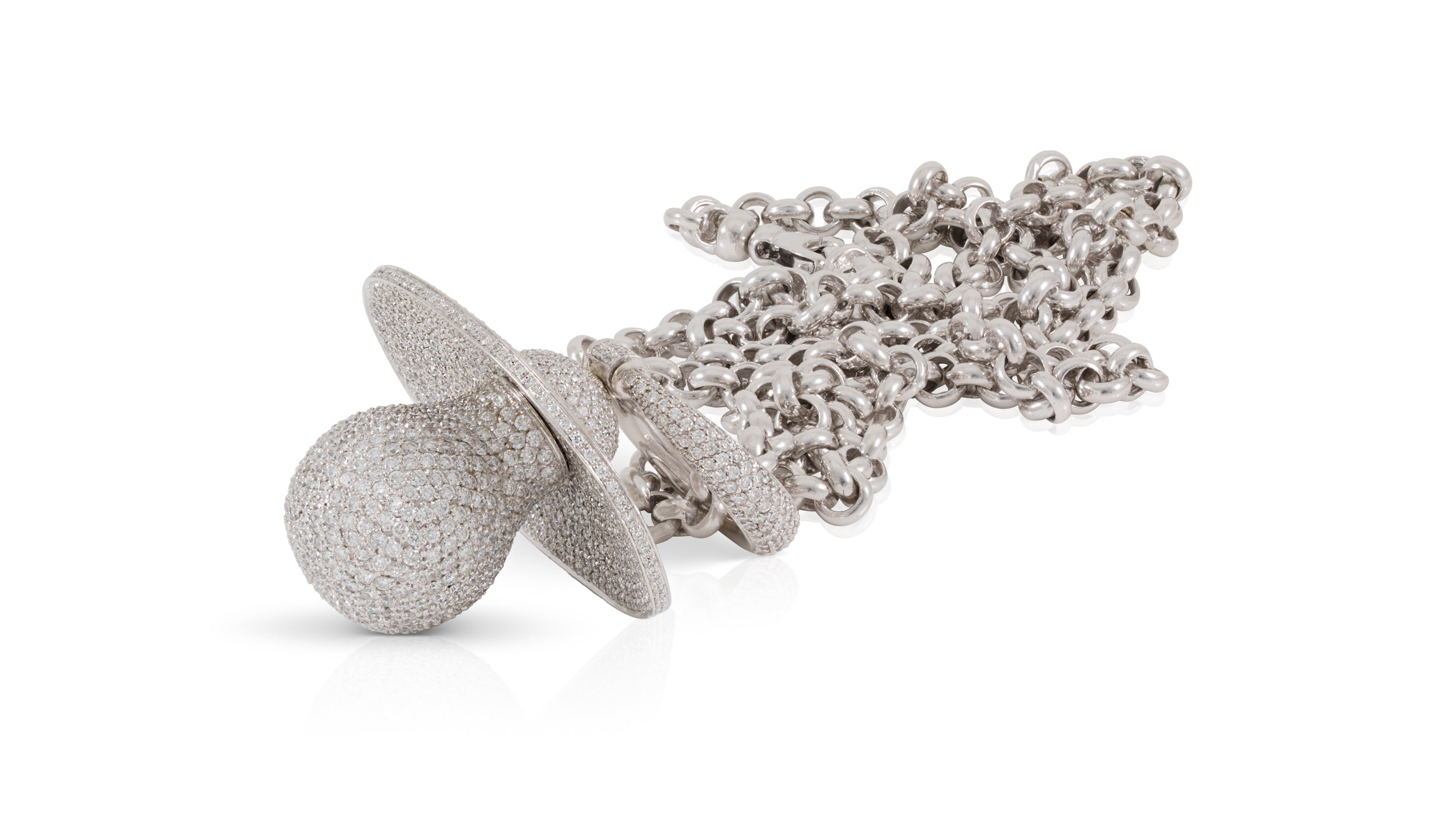 Diamond Pacifier Pendant with Chain