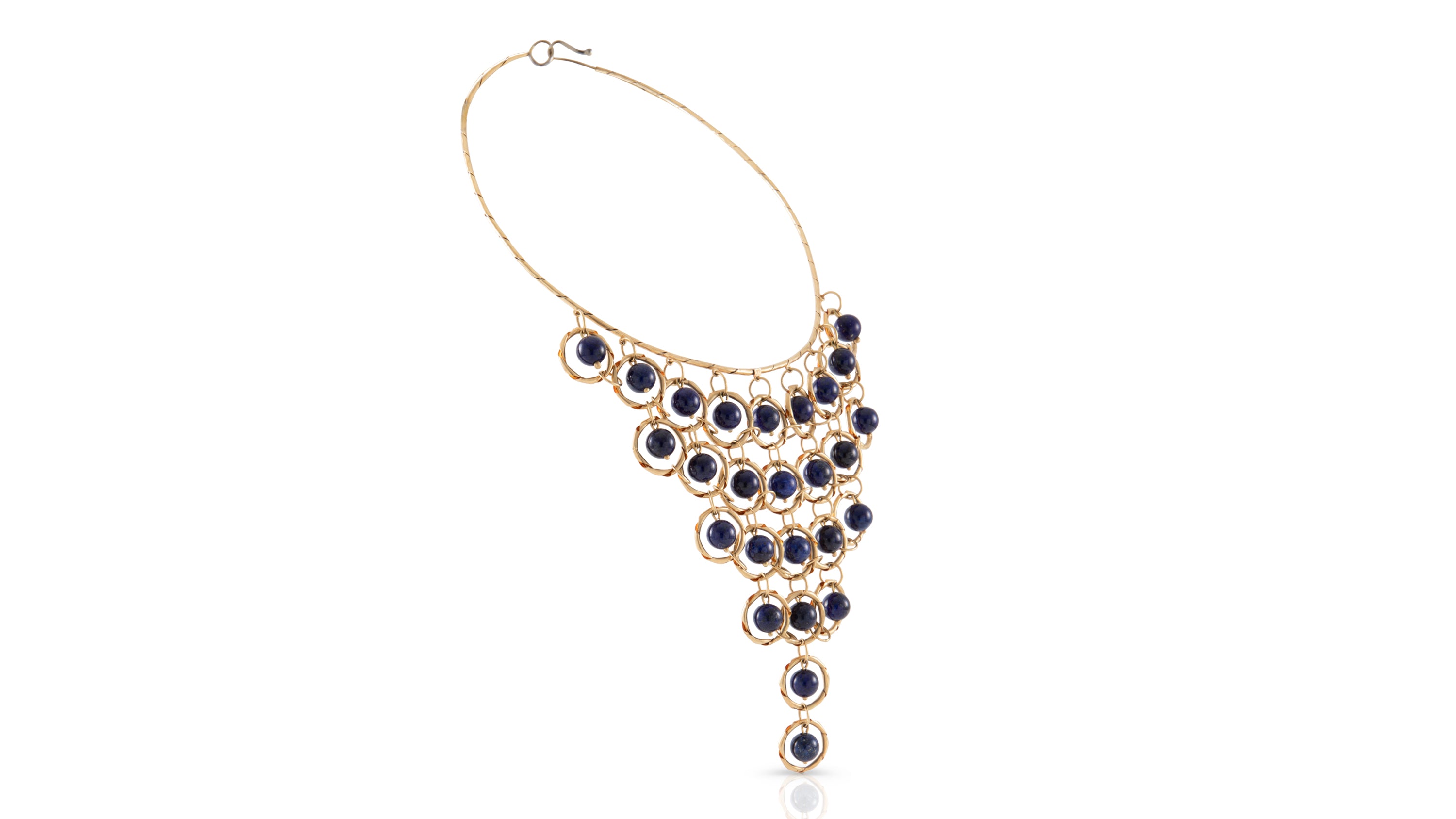 Lapis Bead Gold Necklace