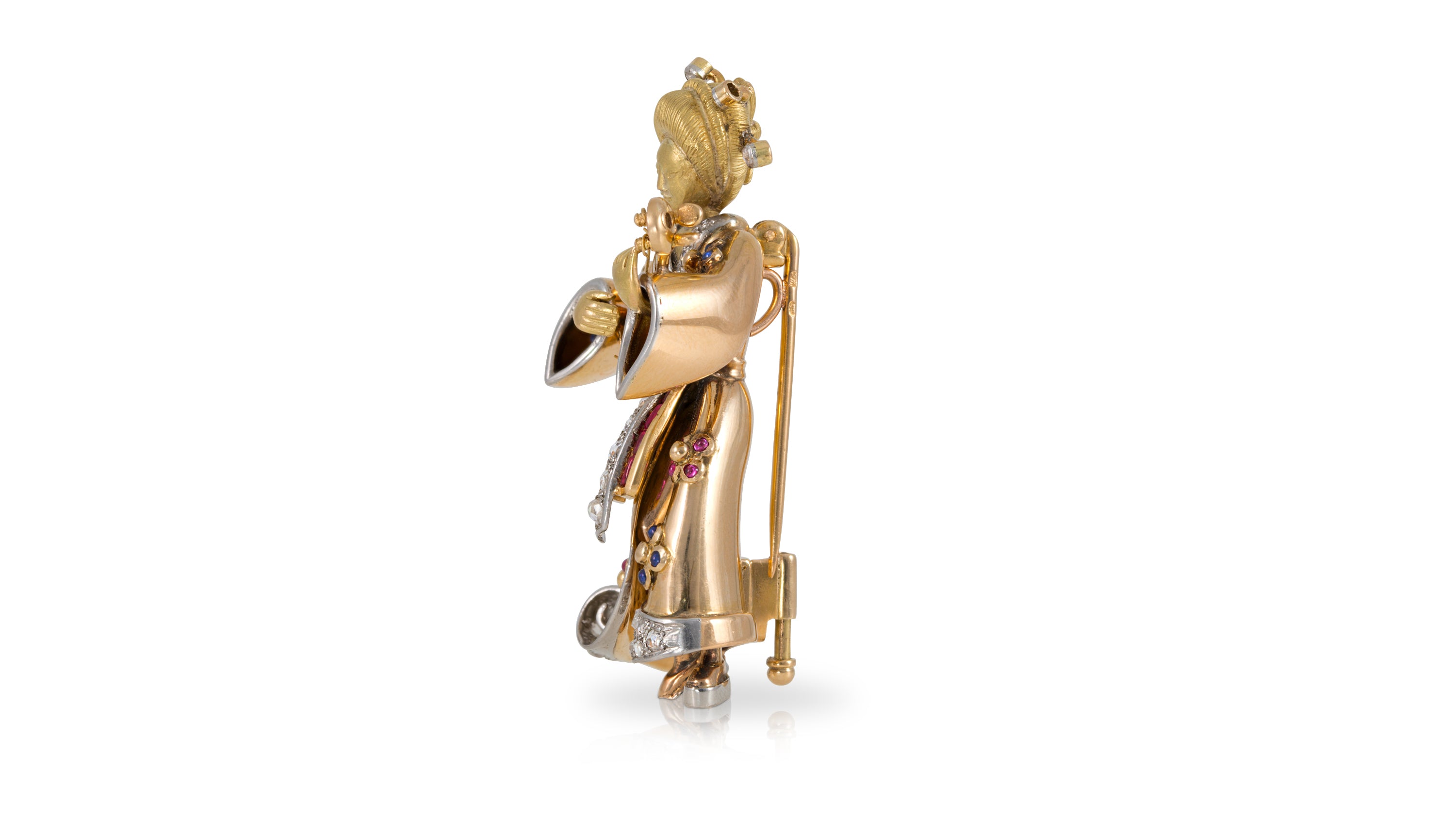 Asian Lady Musician Pin