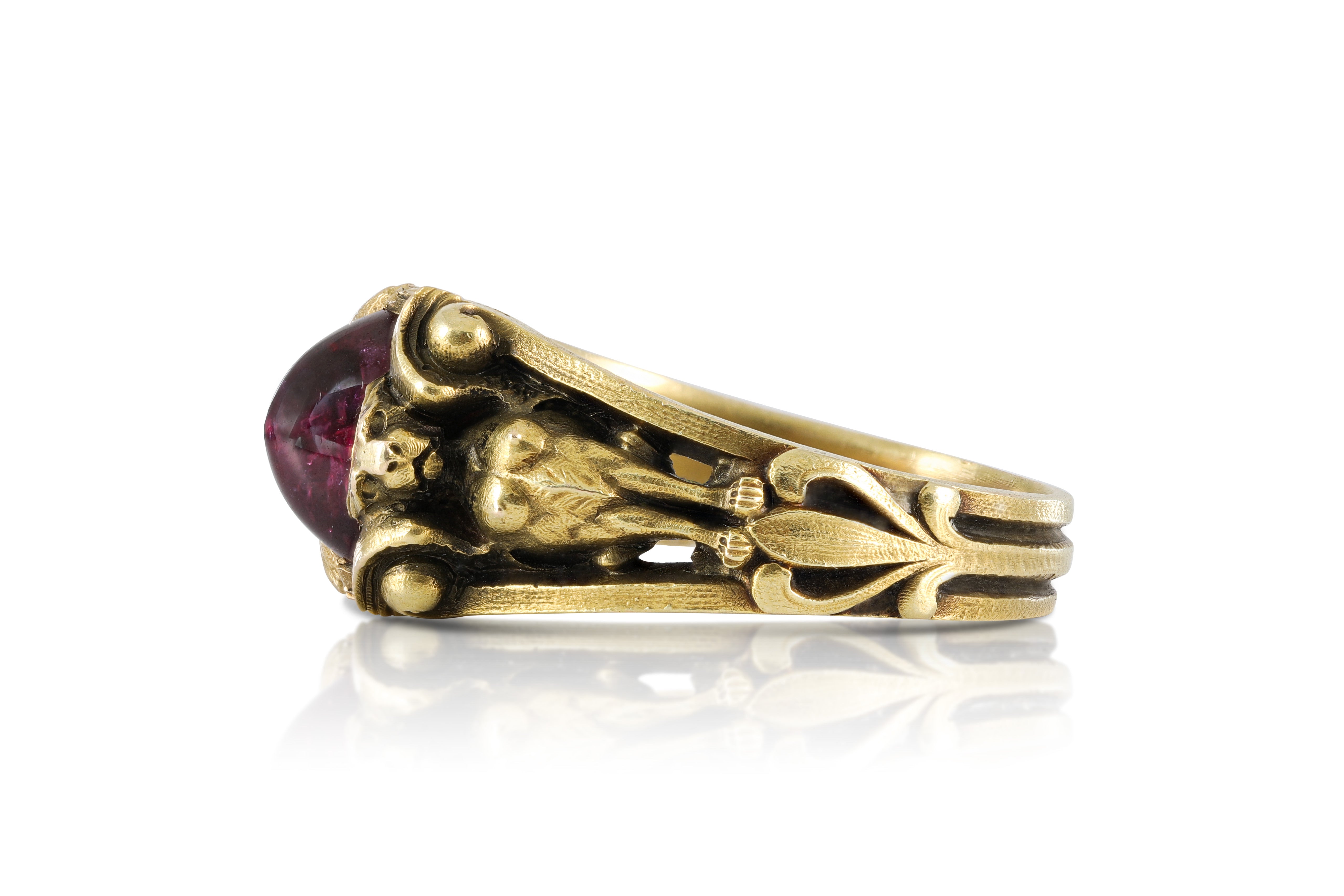 Victorian Griffin Cabochon Ruby Ring