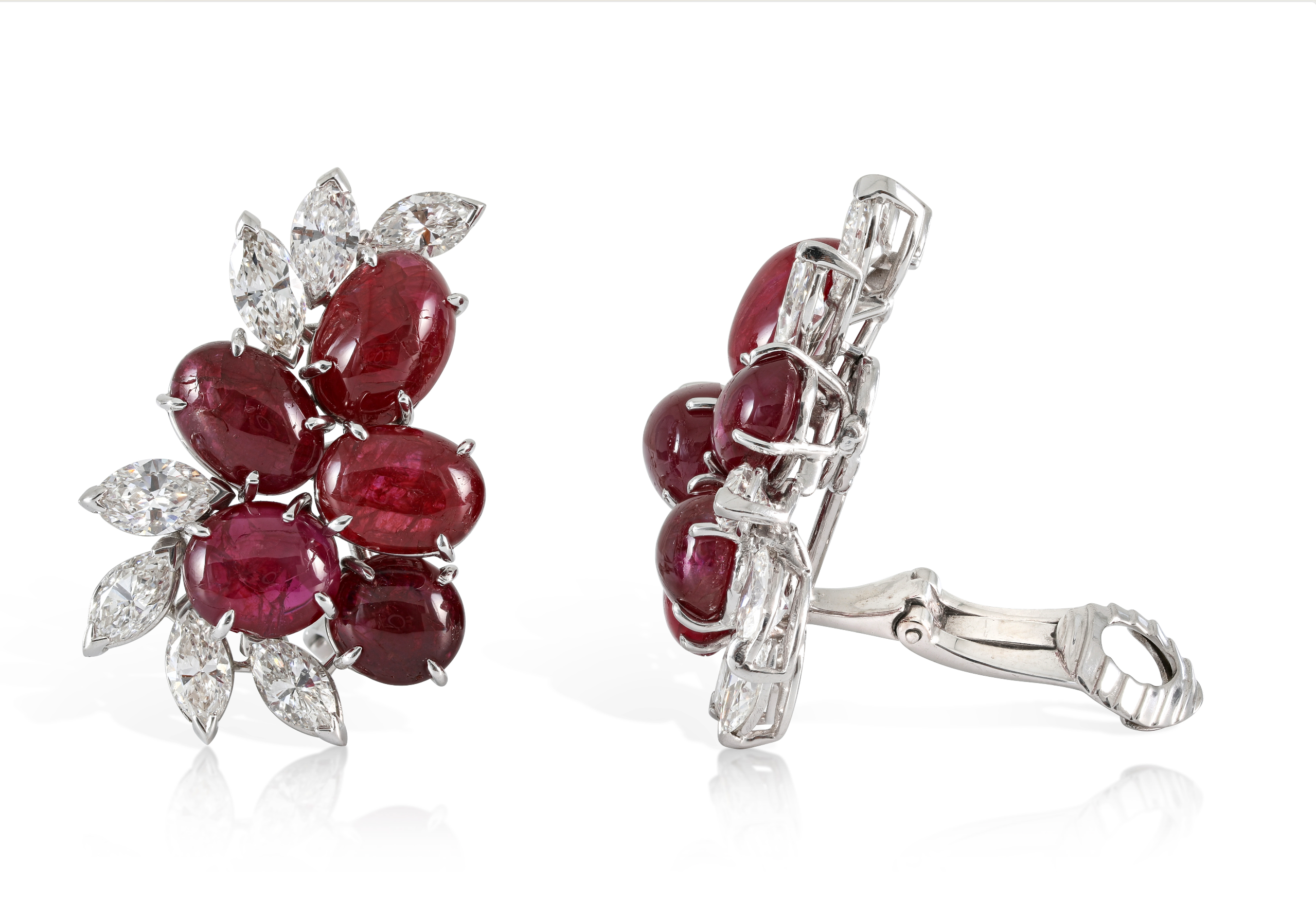 David Webb Ruby and Diamond Earrings